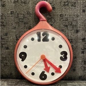 Vintage IKEA Fejig Pop Art Clock/spage Age Wall Clock Pink 2005 Scandanavian